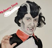 Modern Vampire Wig Gothic Dracula Halloween Men Costume Wig Black & white .3379