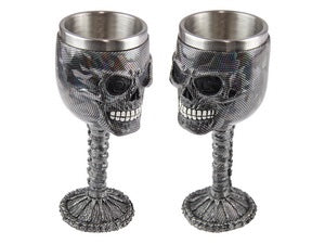 18CM BLACK SHIMMER SKULL GOBLET. SKUGOBSH