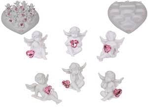 4CM CHERUB WITH HEART . CHERDIS6