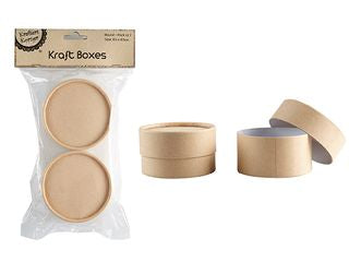 ROUND PAPER BOXES - BROWN/2   CRAFT 247844