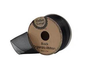 ORGANZA BLACK RIBBON 38MMX5M .CRAFT 251223