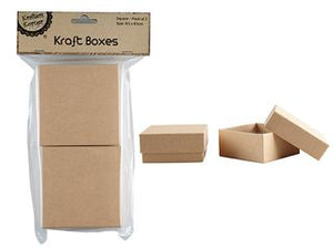 SQUARE PAPER BOXES - BROWN/2  CRAFT 247837