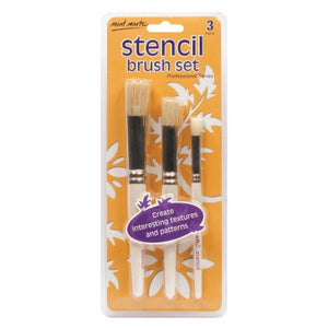 MM Professional Stencil Brush Set 12/8/4  BMHS0007
