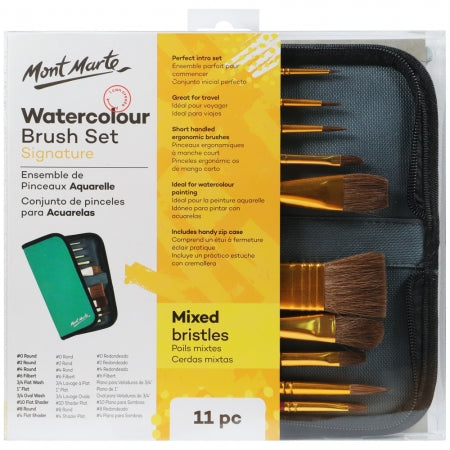 MM Brush Set in Wallet 11pc - Watercolour    BMHS0032