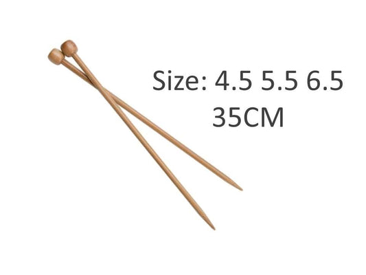 35CM BAMBOO KNITTING NEEDLE SIZE 4.5 5.5 6.5 . CRA21841