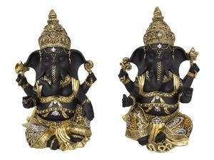 23CM BLACK AND GOLD GANESH. GANBGOLD