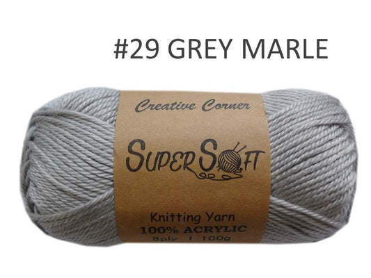 #29 GREY MARLE SUPER SOFT KNITTING YARN 100% ACRYLIC. CRA20873