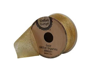 GL ORGANZA RIBBON 38MM-GOLD . CRAFT 251919