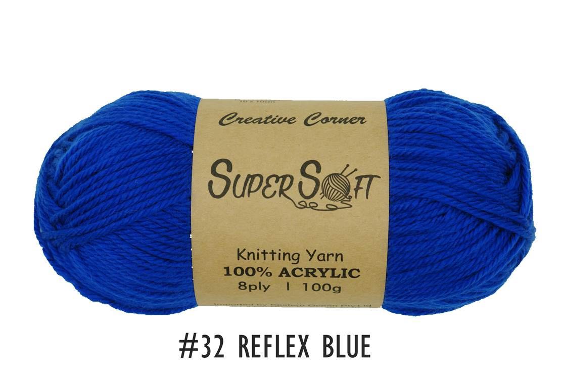 #32 REFLEX BLUE SUPER SOFT KNITTING YARN 100% ACRYLIC. CRA23613