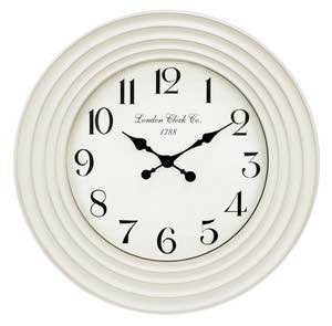 58CM WHITE CLOCK WITH RIPPLED DECORATIVE EDGES .CLEHRIP