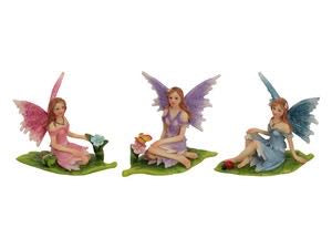 6CM SITTING FAIRIES ON LEAF . FAILEAF