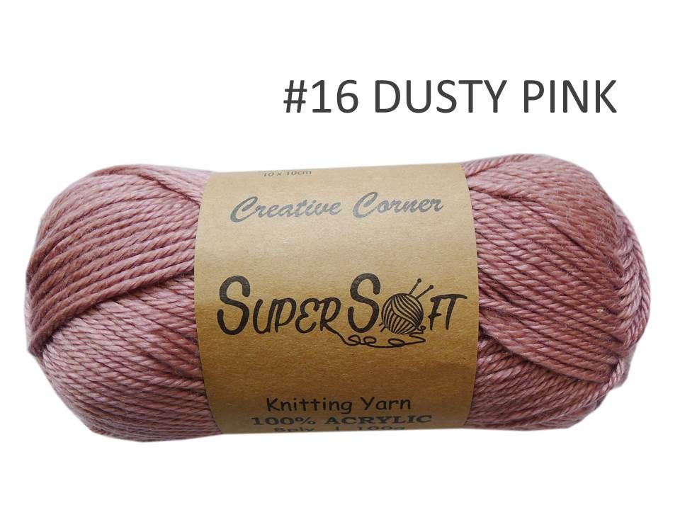 #16 DUSTY PINK SUPER SOFT KNITTING YARN 100% ACRYLIC. CRA20860