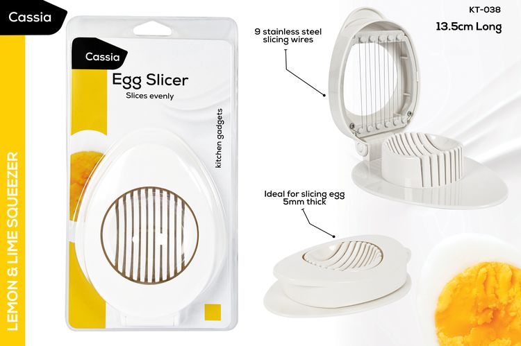 1pce Deluxe Egg Slicer-9x13x2cm-White  KT-038