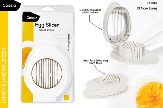 1pce Deluxe Egg Slicer-9x13x2cm-White  KT-038