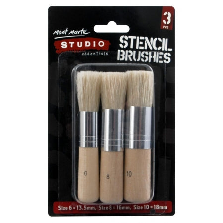 MM Studio Stencil Brushes Pkt 3  MAA0021