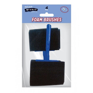 MM Foam Hobby Brush 75mm 4pc Poly Bag   MACR0023