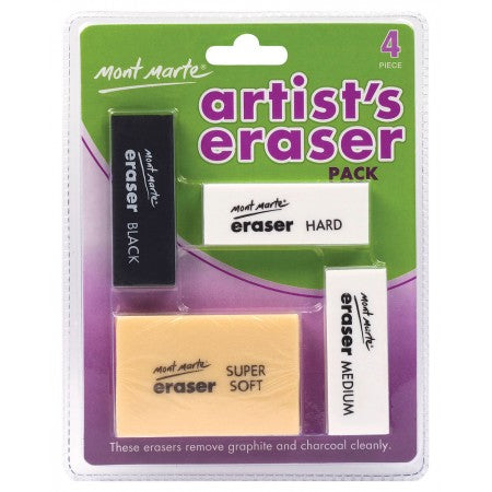 MM Artists Eraser Pack 4pc   MAXX0005