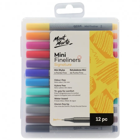 Mini Fineliner Marker Set, Fine Tip, 1 Each of 12 Colors, Mardel