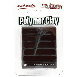 MM Make n Bake Polymer Clay 60g - Van Dyke Brown.:MMSP6009