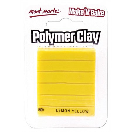 MM Make n Bake Polymer Clay 60g - Lemon Yellow.MMSP6014