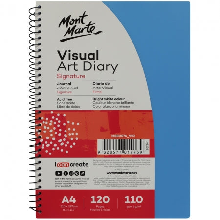 MM Visual Art Diary PP Coloured Cover A4. MSB0076