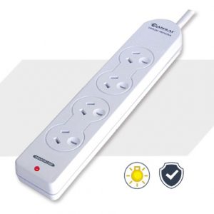 4 Outlet Powerboard with Overload Protection  PAD-004B