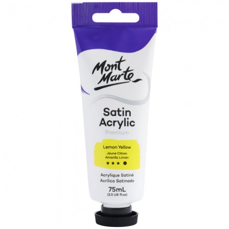 MM Satin Acrylic 75ml - Lemon Yellow . PMSA7503