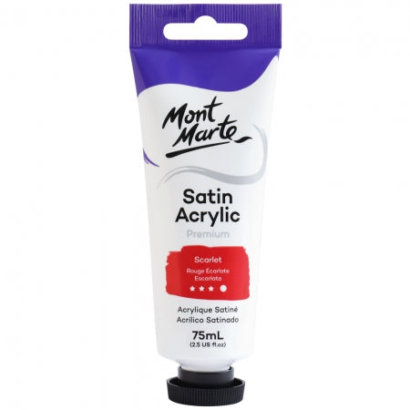 MM Satin Acrylic 75ml - Scarlet . PMSA7509