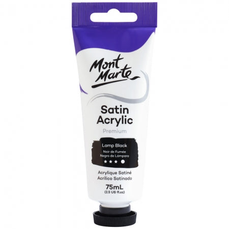 MM Satin Acrylic 75ml - Lamp Black. PMSA7530