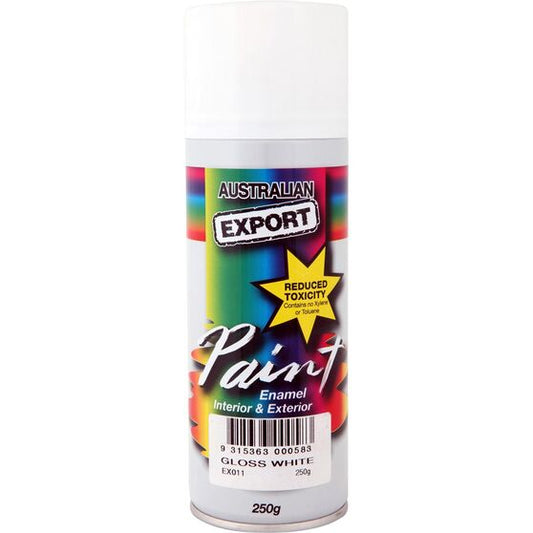 Export Aerosol Spray Paint - Enamel, Gloss White, 250g   EX011