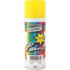 Export Aerosol Spray Paint - Enamel, Gloss Yellow 250g  EX032
