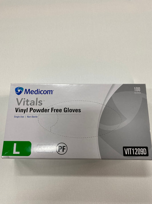 100pcs Clear Vinyl Disposable Gloves Powder Free PVC Protective Food Safe AU-LARGE. GVFL-VIT