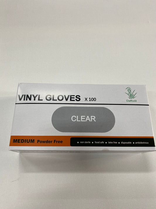 100pcs Clear Vinyl Disposable Gloves Powder Free PVC Protective Food Safe AU-medium.GVFM