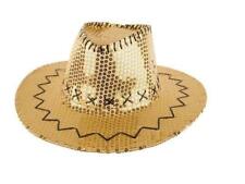 Deluxe Sequin Cowboy Hat-GOLD  (21569-07)