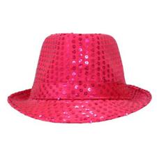 Sequin Trilby Fedora Hat-HOT PINK 21881-03