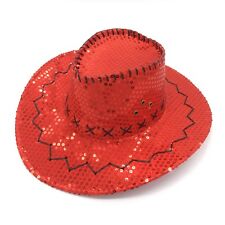 Deluxe Sequin Cowboy Hat-RED  (21569-03)