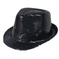 Sequin Trilby Fedora Hat-BLck .21881-01