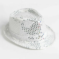 Sequin Trilby Fedora Hat-WHITE 21881-08