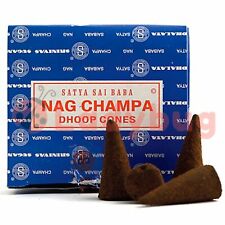 Incense Satya Cones Nag Champa Scents Smoke Fragrance Meditation Aroma 12 cones. cone0089