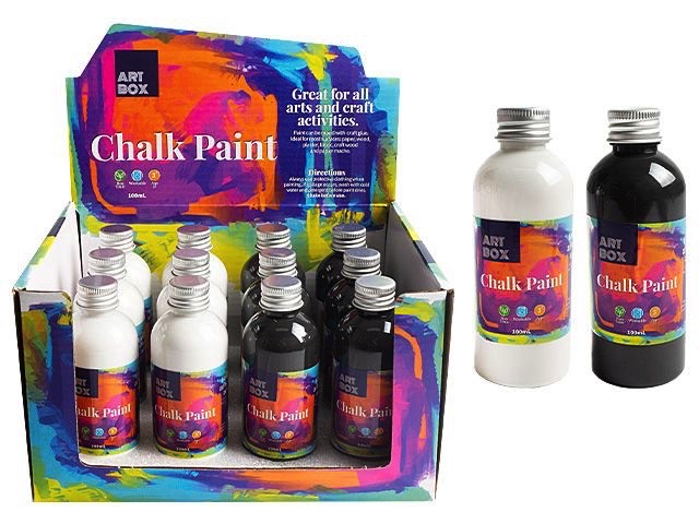 CHALK PAINT 100ML BLK & WHT   ART 263356